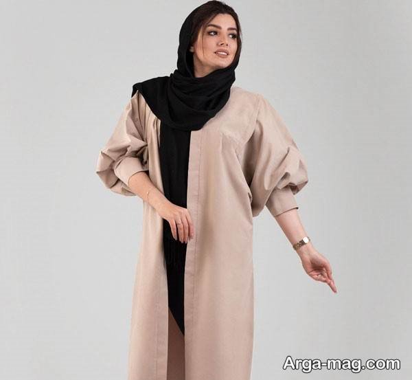 مانتو آستین پفی ساده