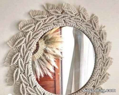 دیزاین جالب با آینه مکرومه