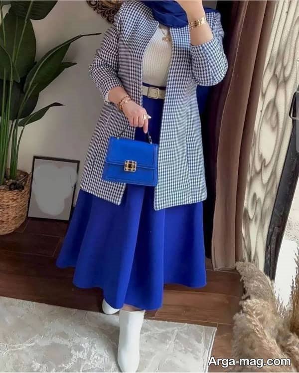 کت و دامن زیبای آبی سال 2025 