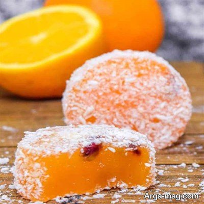 طرز تهیه لوکوم میوه ای نارنجی