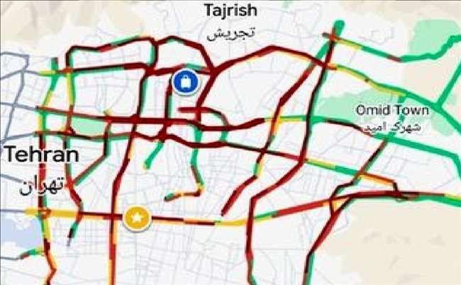 تم شب یلدایی ترافیک تهران خبرساز شد + عکس