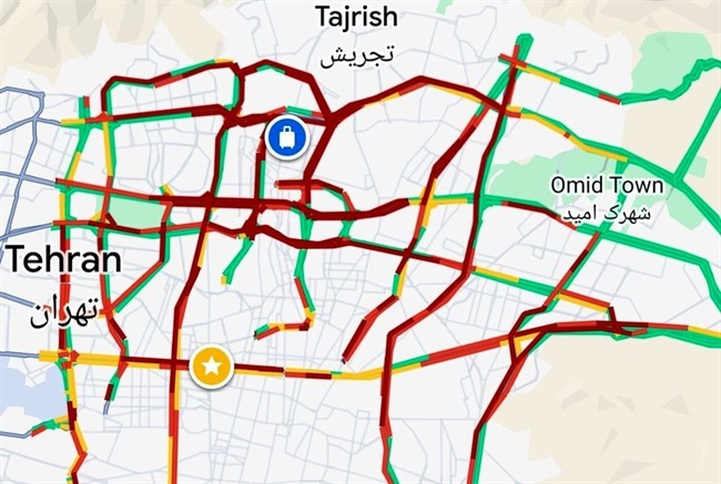 ترافیک تهران تم شب یلدا گرفت/ عکس