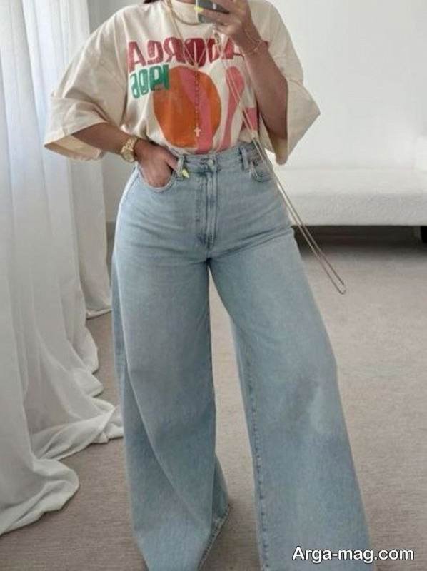 ایده لاکچری تیپ با شلوار واید